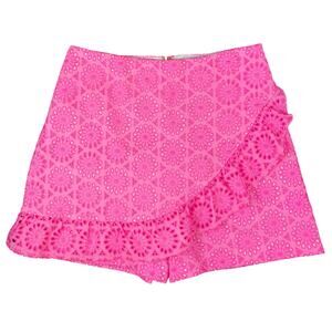 Lilly Pulitzer Faye Skort in Prosecco Pink Neon Geo Eyelet Size 00 Beachy Resort